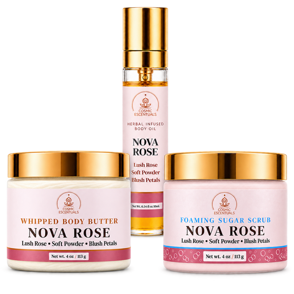 Nova Rose Bundle: Body Butter, Scrub & Oil Set