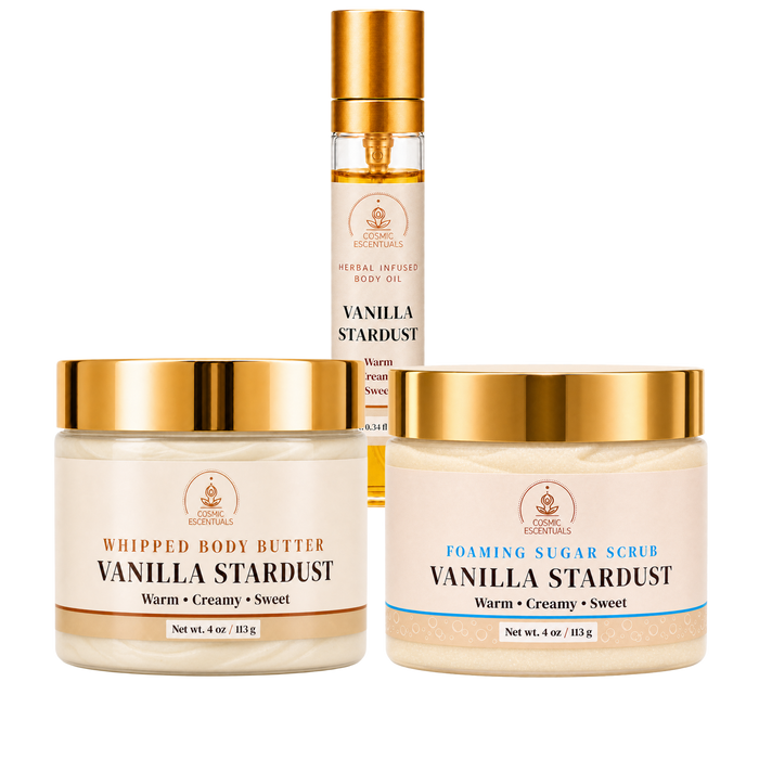 Vanilla Stardust Bundle: Body Butter, Scrub & Oil Set