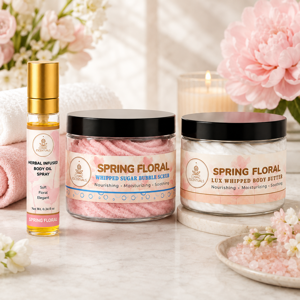 Spring Floral Bundle - Butter and Sugar Scrub Set