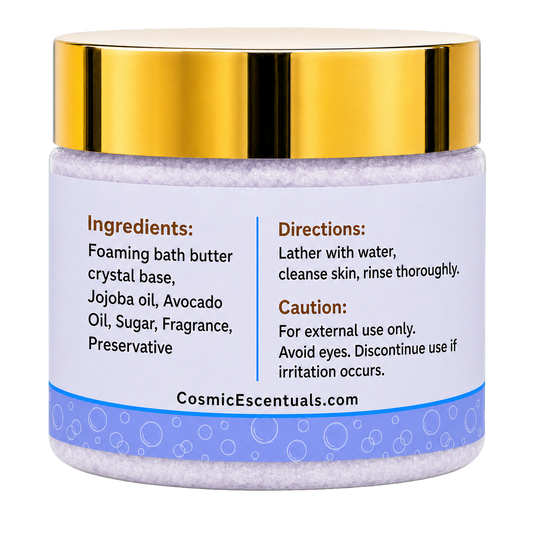 Nebula Lotus Foaming Sugar Scrub back label