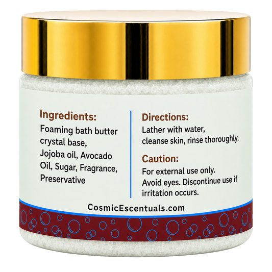 Solstice Peppermint Foaming Sugar Scrub back label