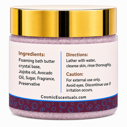 Moon Berry Foaming Sugar Scrub back label
