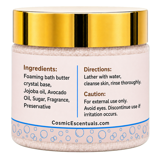Venus Bloom Foaming Sugar Scrub back label