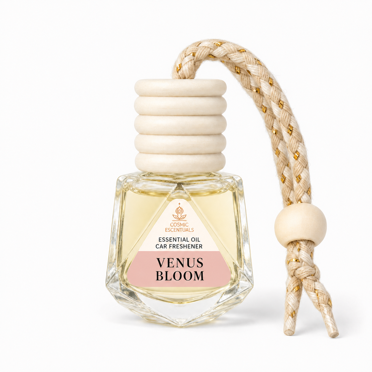 Venus Bloom Essential Oil Car Freshener — hanging glass diffuser
