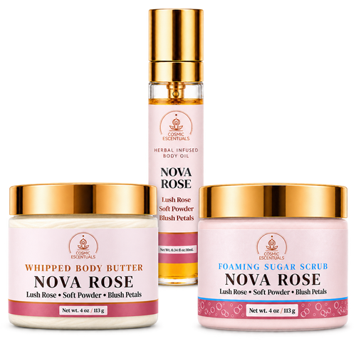 Nova Rose Bundle: Body Butter, Scrub & Oil Set