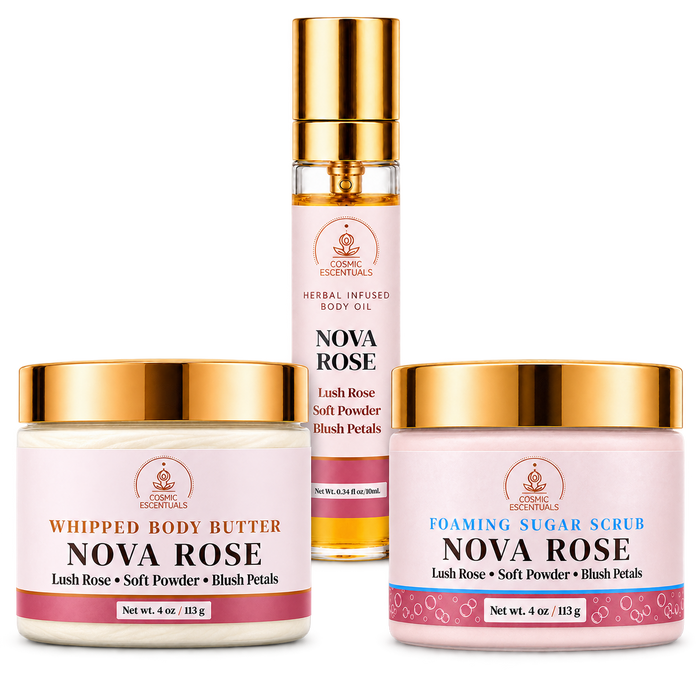Nova Rose Bundle: Body Butter, Scrub & Oil Set
