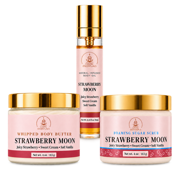 Strawberry Moon Bundle: Body Butter, Scrub & Oil Set