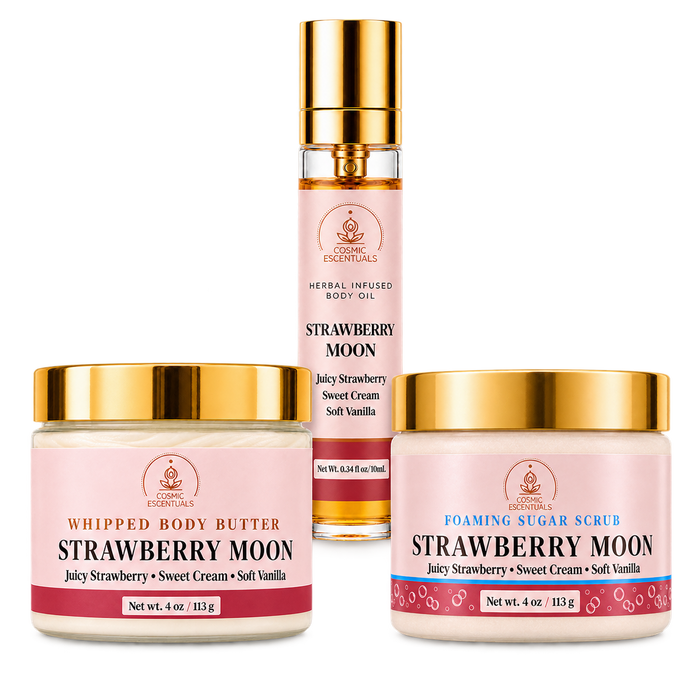 Strawberry Moon Bundle: Body Butter, Scrub & Oil Set