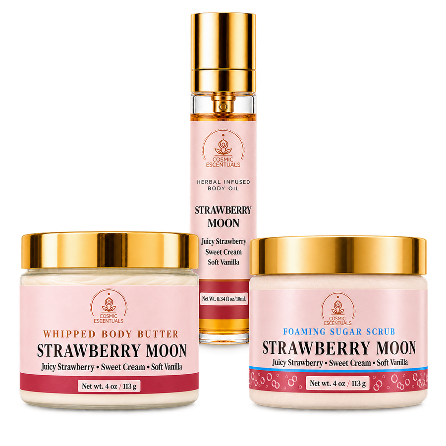 Strawberry Moon Bundle: Body Butter, Scrub & Oil Set