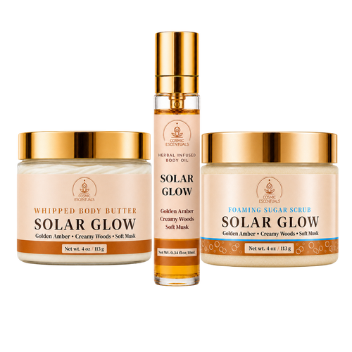 Solar Glow Bundle: Body Butter, Scrub & Oil Set
