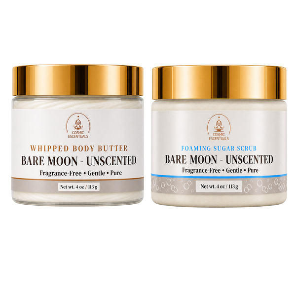 Bare Moon Unscented Bundle: Body Butter & Scrub Set