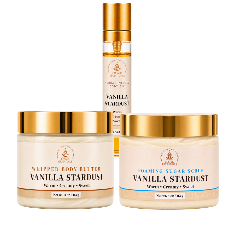 Vanilla Stardust Bundle: Body Butter, Scrub & Oil Set