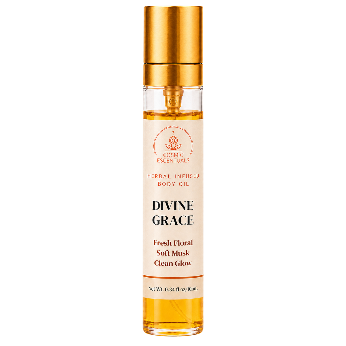 Divine Grace Herbal Body Oil Spray bottle shown on its own against a plain background.