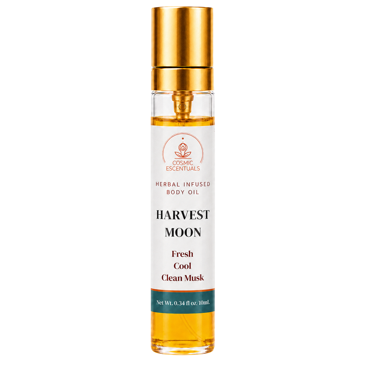 Harvest Moon Herbal Body Oil Spray bottle shown on its own against a plain background.