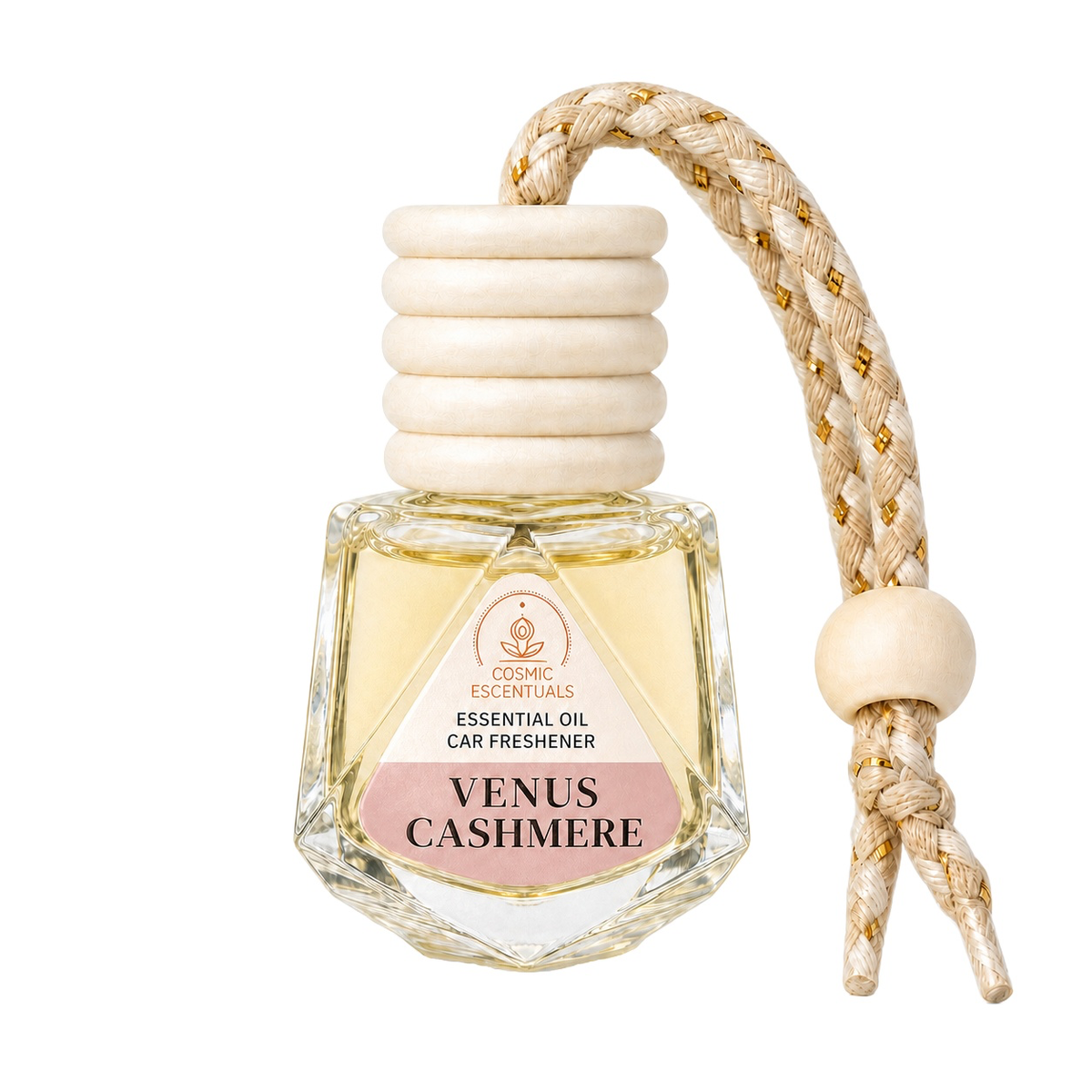 Venus Cashmere Essential Oil Car Freshener bottle photographed on a clean white background.