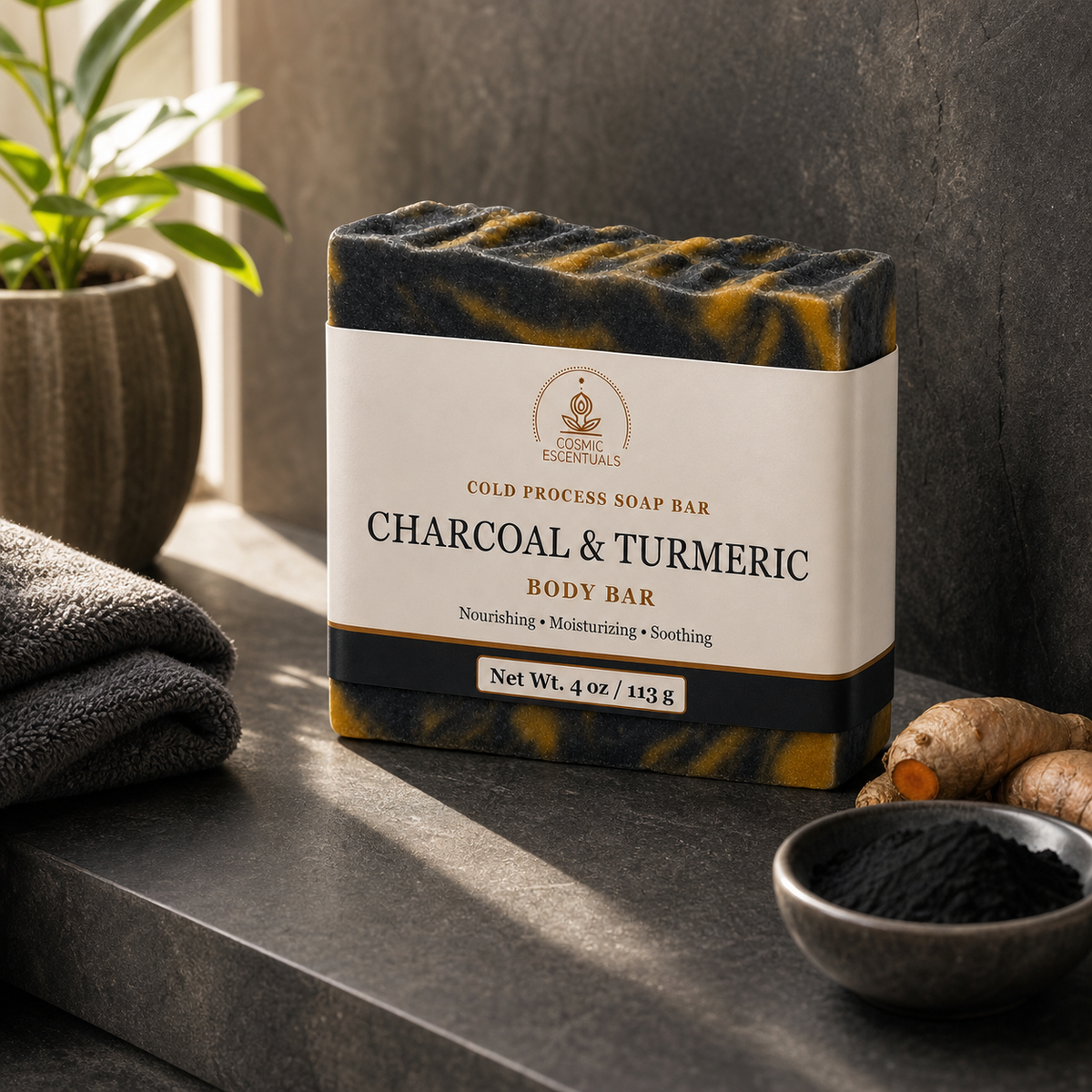 Charcoal & Turmeric Body Bar