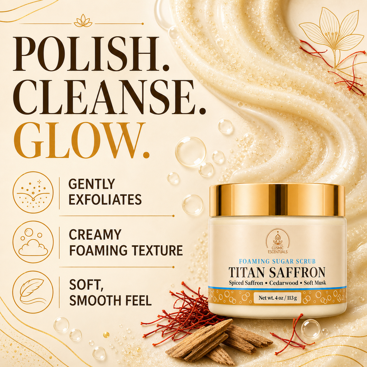 Titan Saffron Foaming Sugar Scrub