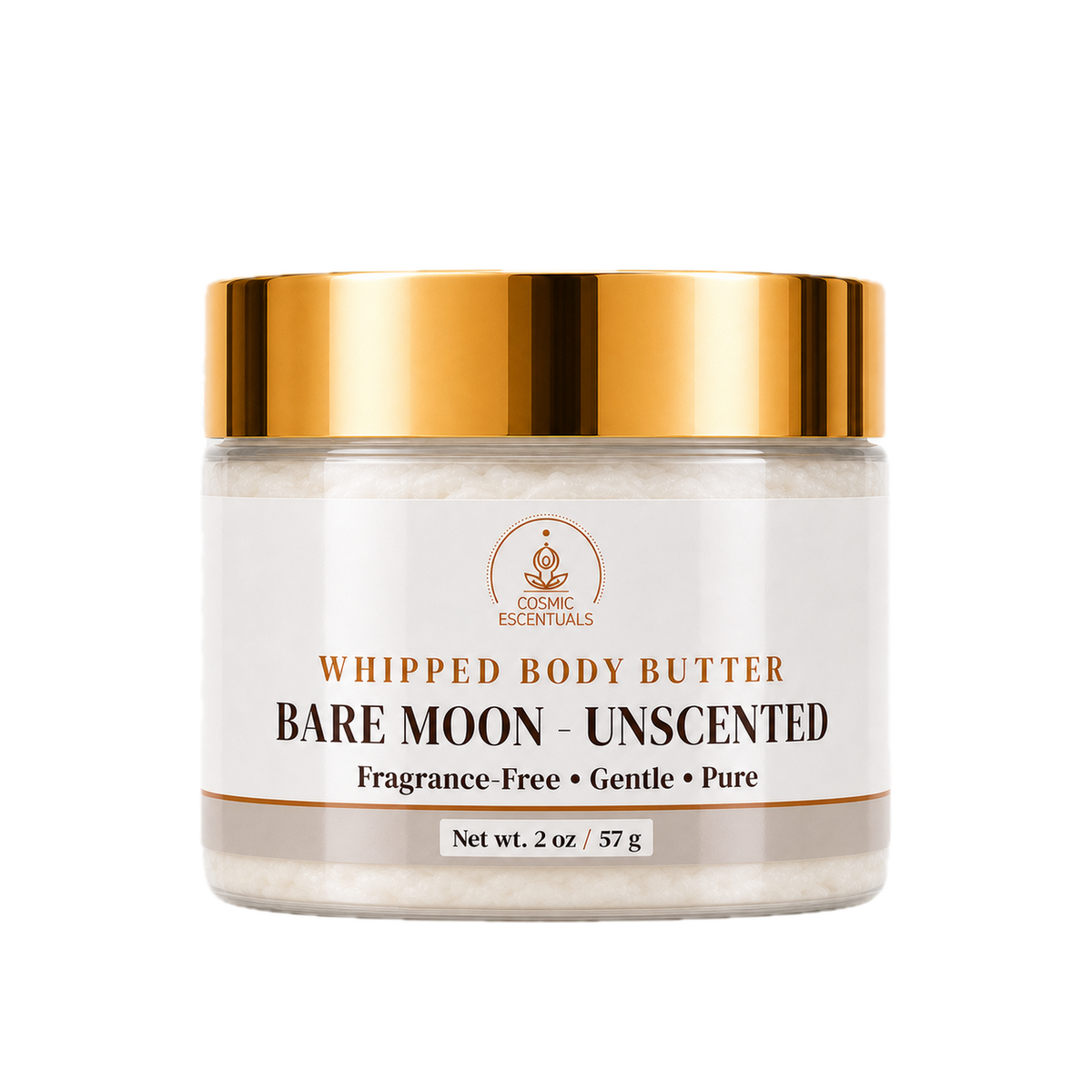 Bare Moon Unscented Whipped Body Butter 2oz jar shown on its own against a plain background.