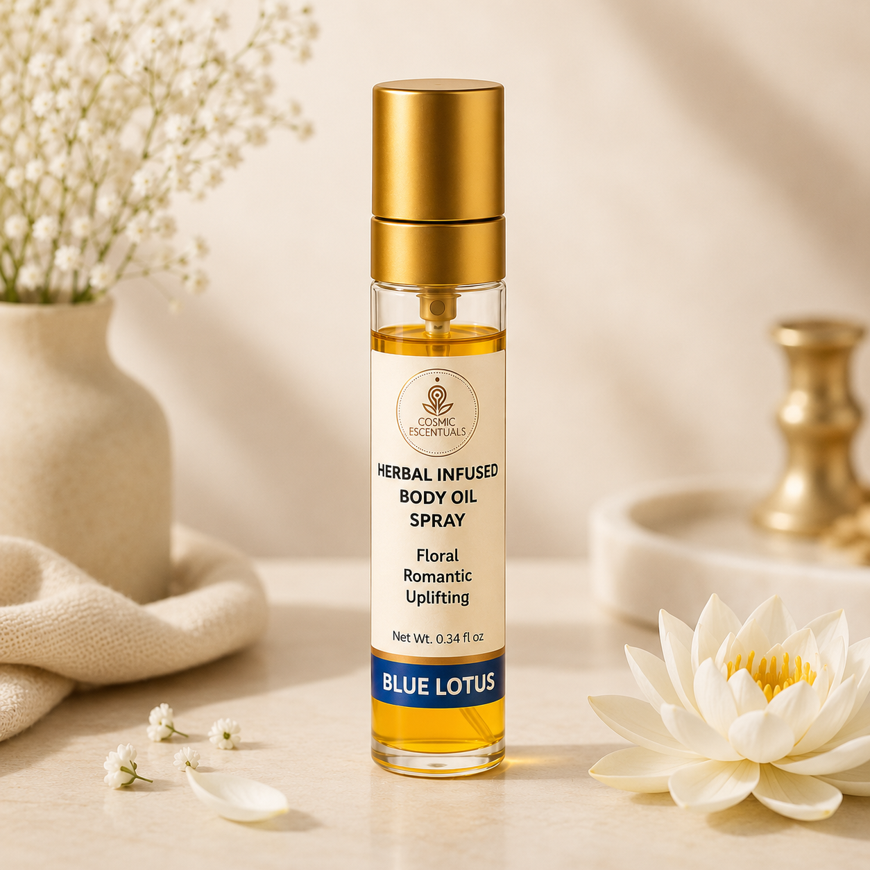 Blue Lotus Herbal Body Oil Spray