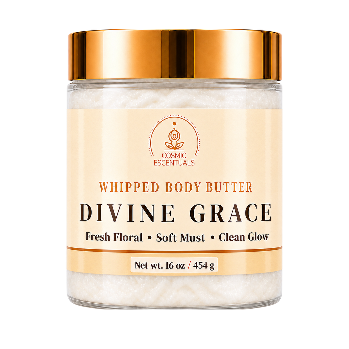 Divine Grace Whipped Body Butter 16oz jar shown on its own against a plain background.