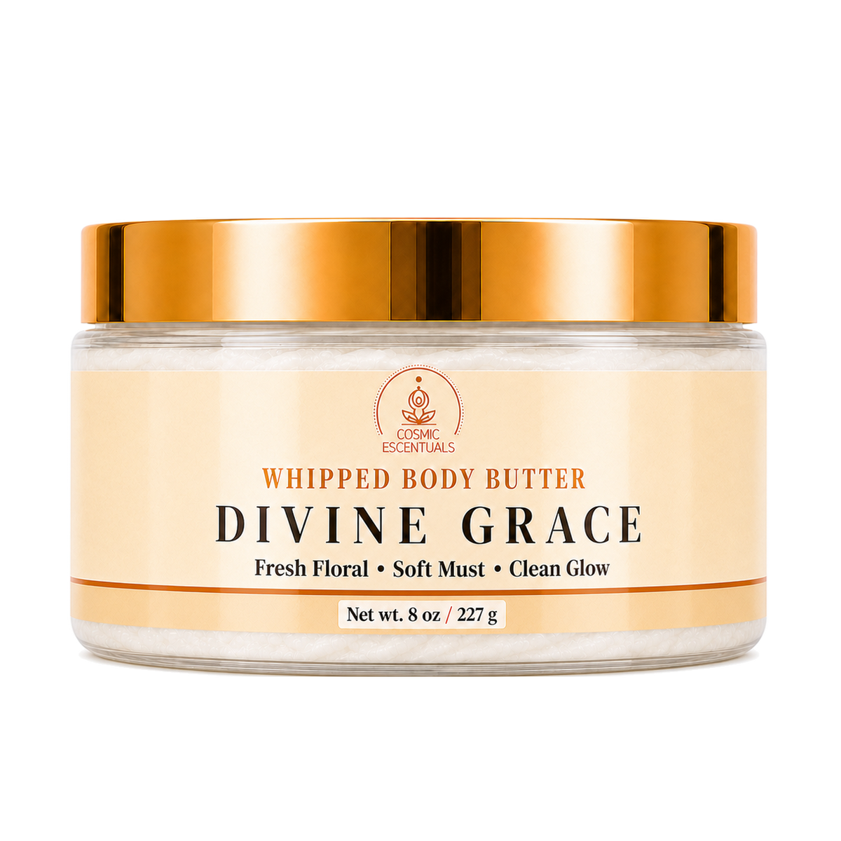Divine Grace Whipped Body Butter 8oz jar shown on its own against a plain background.