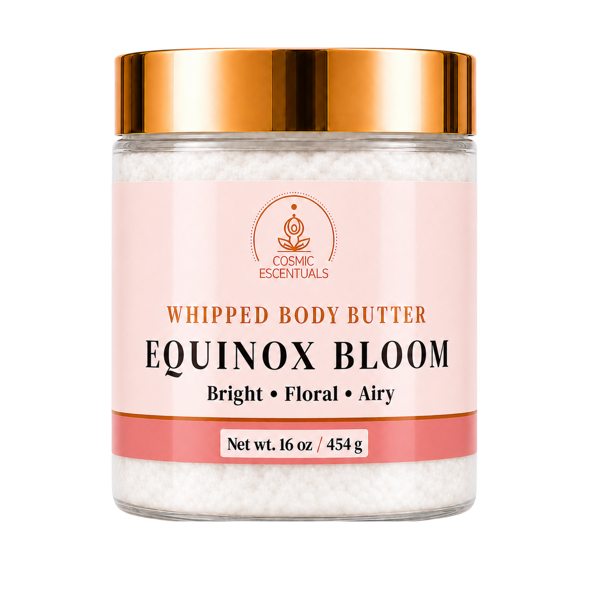 Equinox Bloom Whipped Body Butter 16oz jar shown on its own against a plain background.