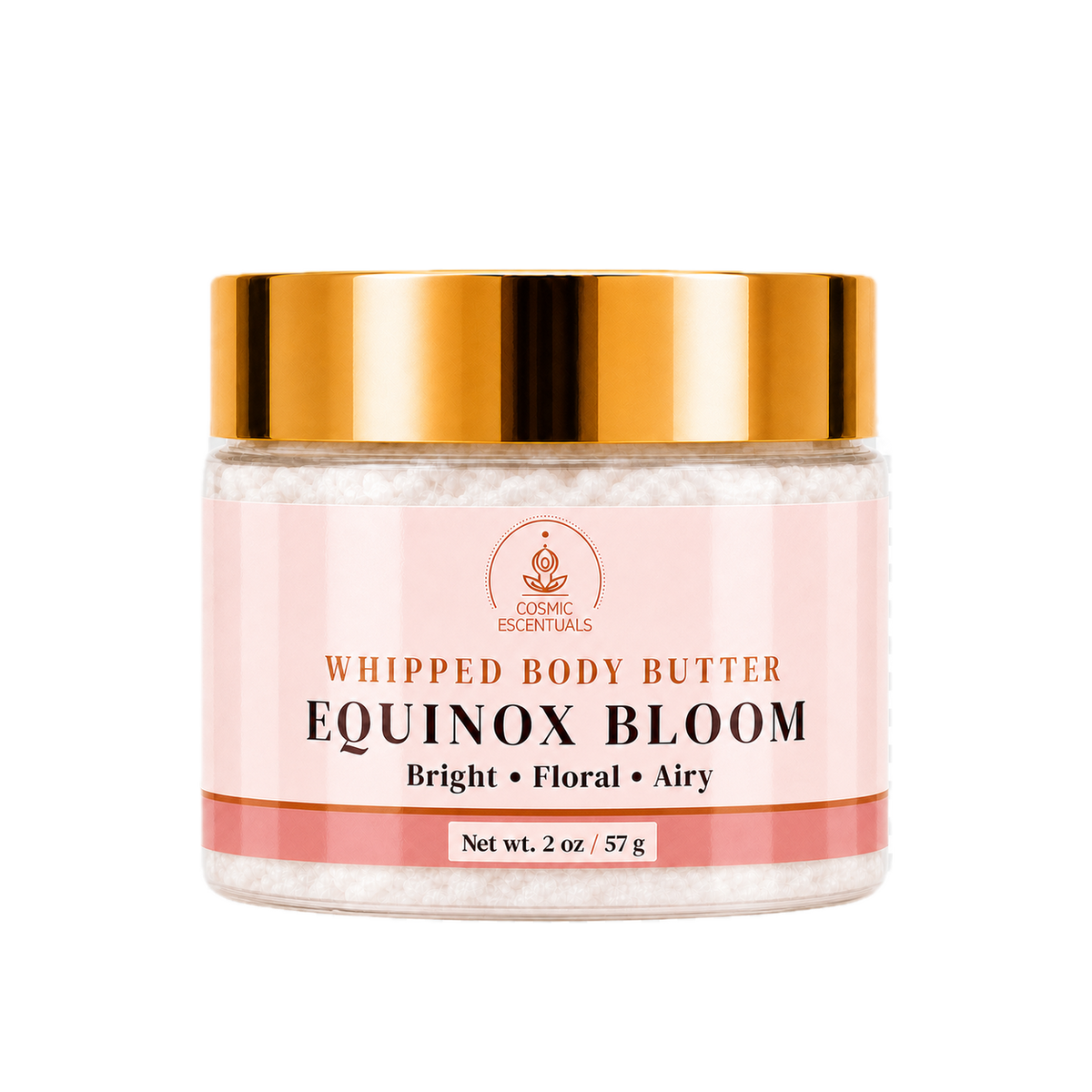Equinox Bloom Whipped Body Butter 2oz jar shown on its own against a plain background.