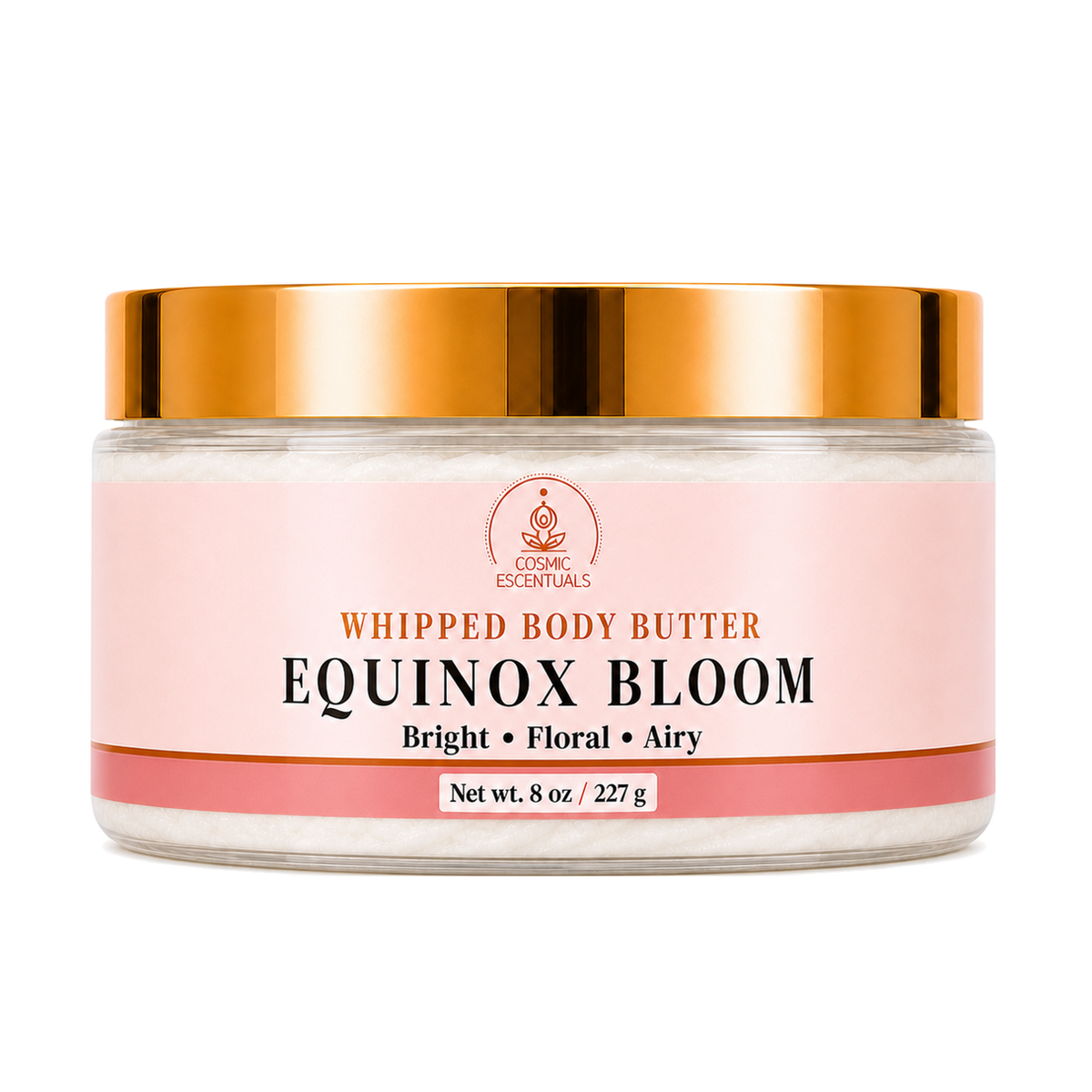Equinox Bloom Whipped Body Butter 8oz jar shown on its own against a plain background.