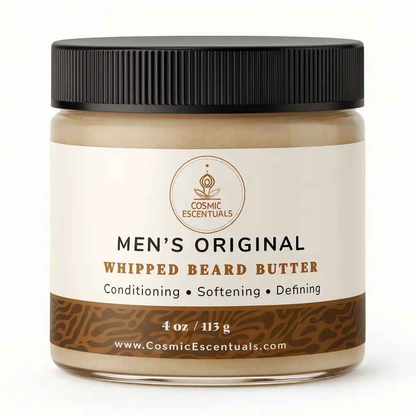 Men's Original Whipped Beard Butter jar with black lid and cream label