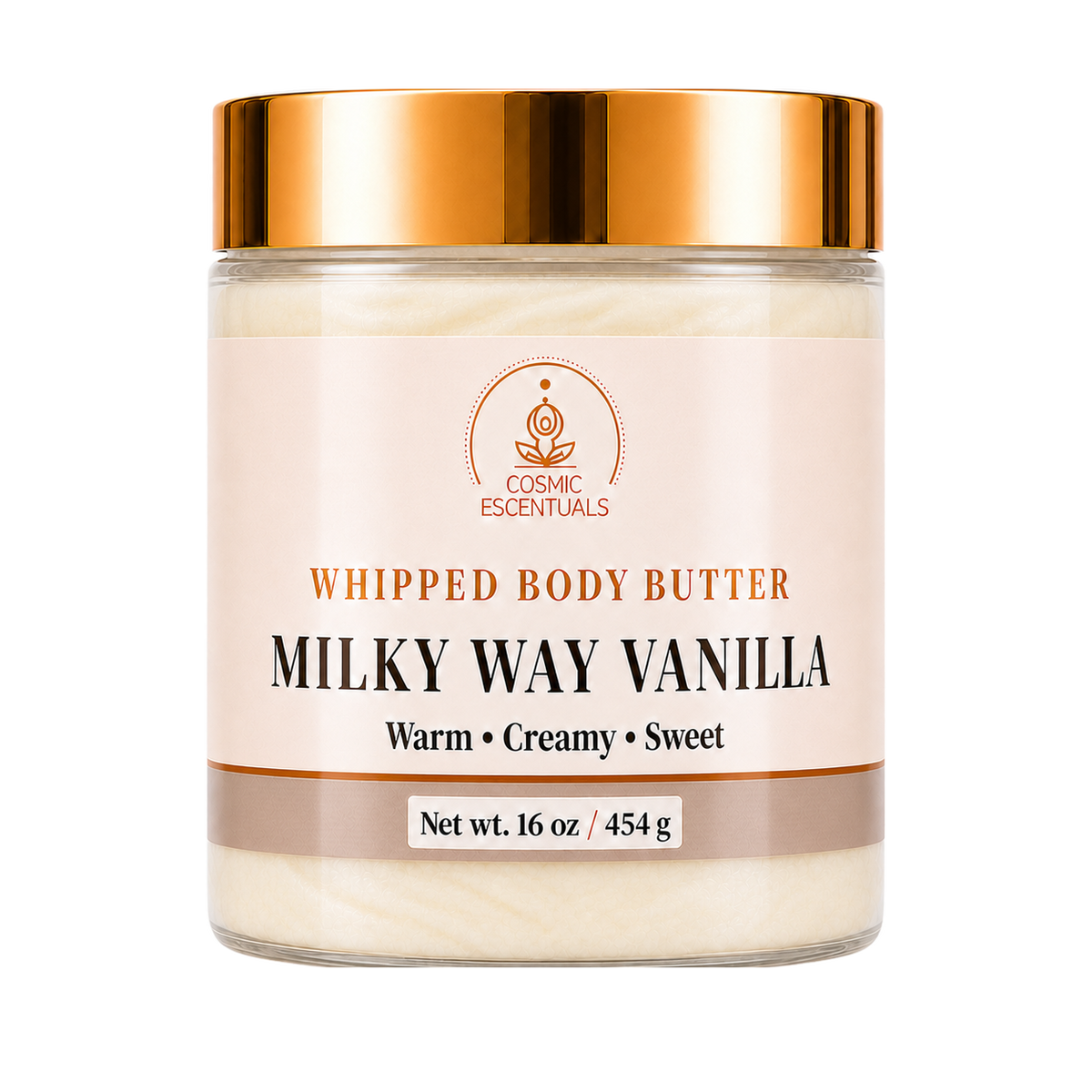 Milky Way Vanilla Whipped Body Butter 16oz jar shown on its own against a plain background.