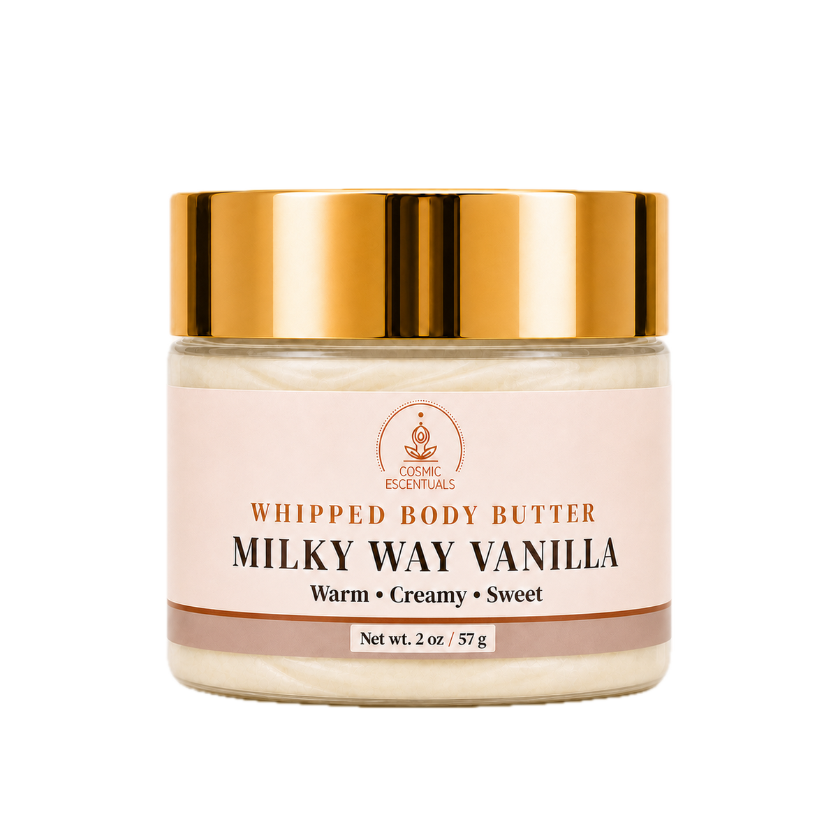 Milky Way Vanilla Whipped Body Butter 2oz jar shown on its own against a plain background.