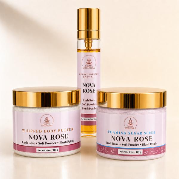 Nova Rose Bundle: Body Butter, Scrub & Oil Set