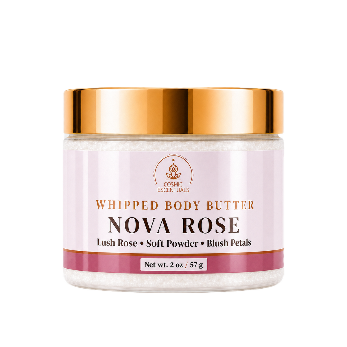 Nova Rose Whipped Body Butter 2oz jar shown on its own against a plain background.