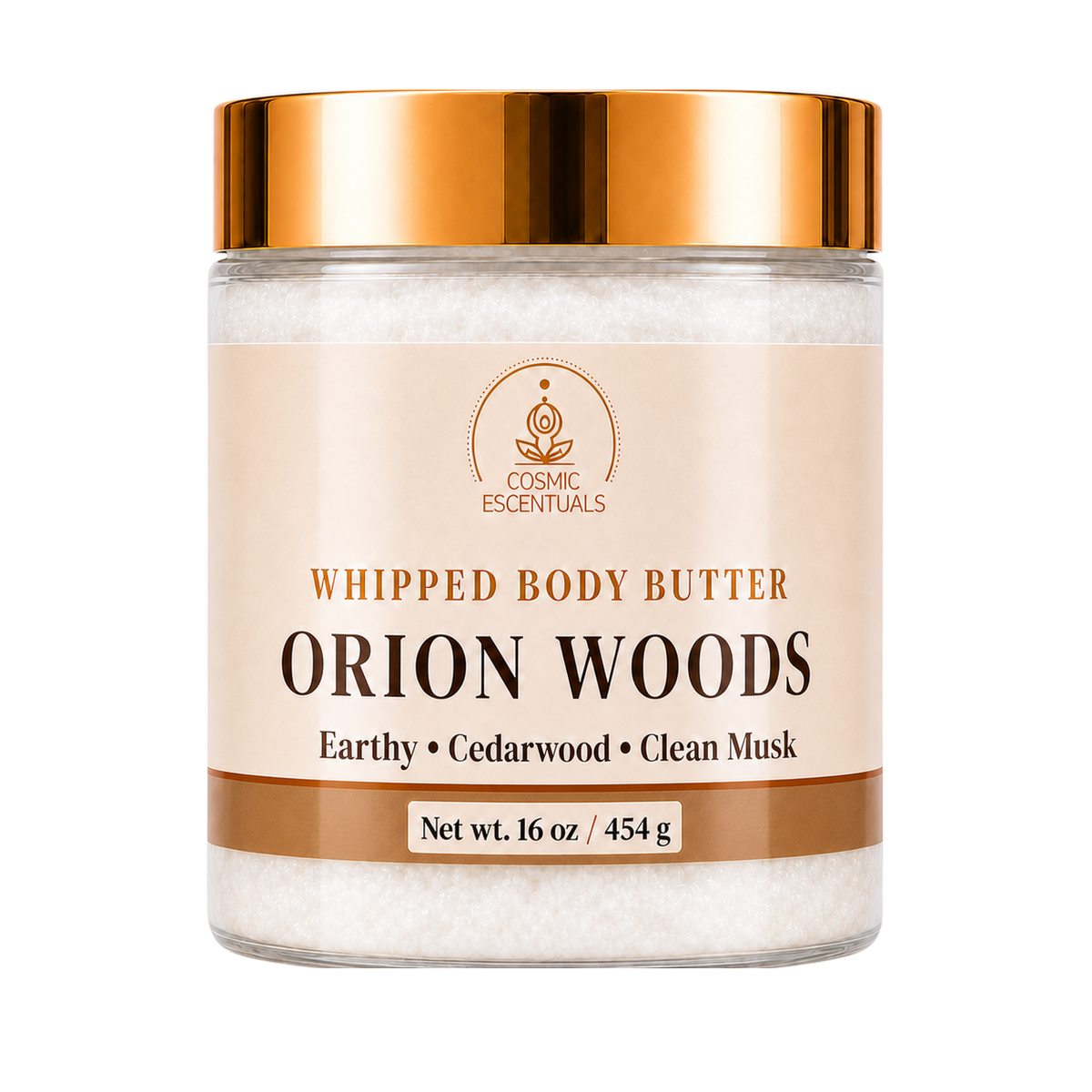 Orion Woods Whipped Body Butter 16oz jar shown on its own against a plain background.