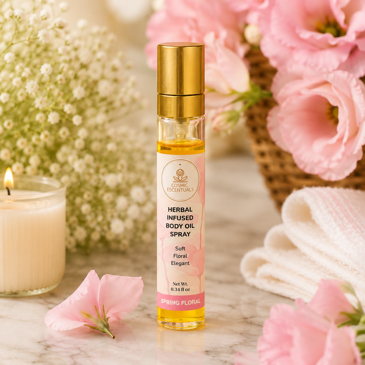 Spring Floral Herbal Infused Body Oil Spray