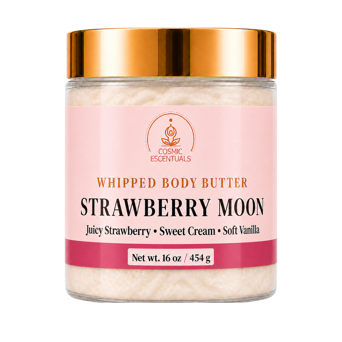 Strawberry Moon Whipped Body Butter 16oz jar shown on its own against a plain background.