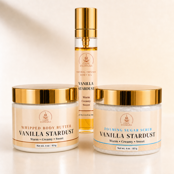 Vanilla Stardust Bundle: Body Butter, Scrub & Oil Set