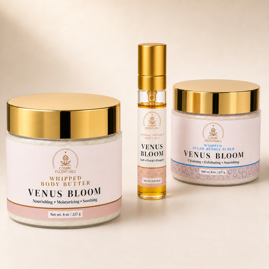 Venus Bloom Bundle – Body Butter, Scrub & Oil Set