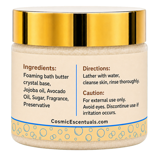 Orion Foaming Sugar Scrub back label