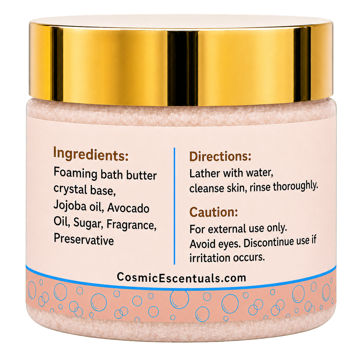 Equinox Bloom Foaming Sugar Scrub back label