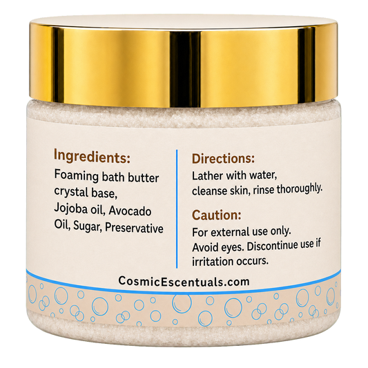 Unscented Foaming Sugar Scrub back label