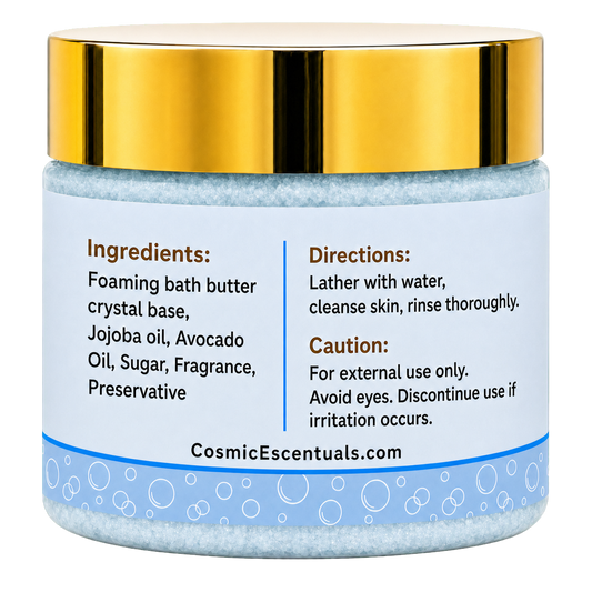 Neptune Frost Foaming Sugar Scrub back label