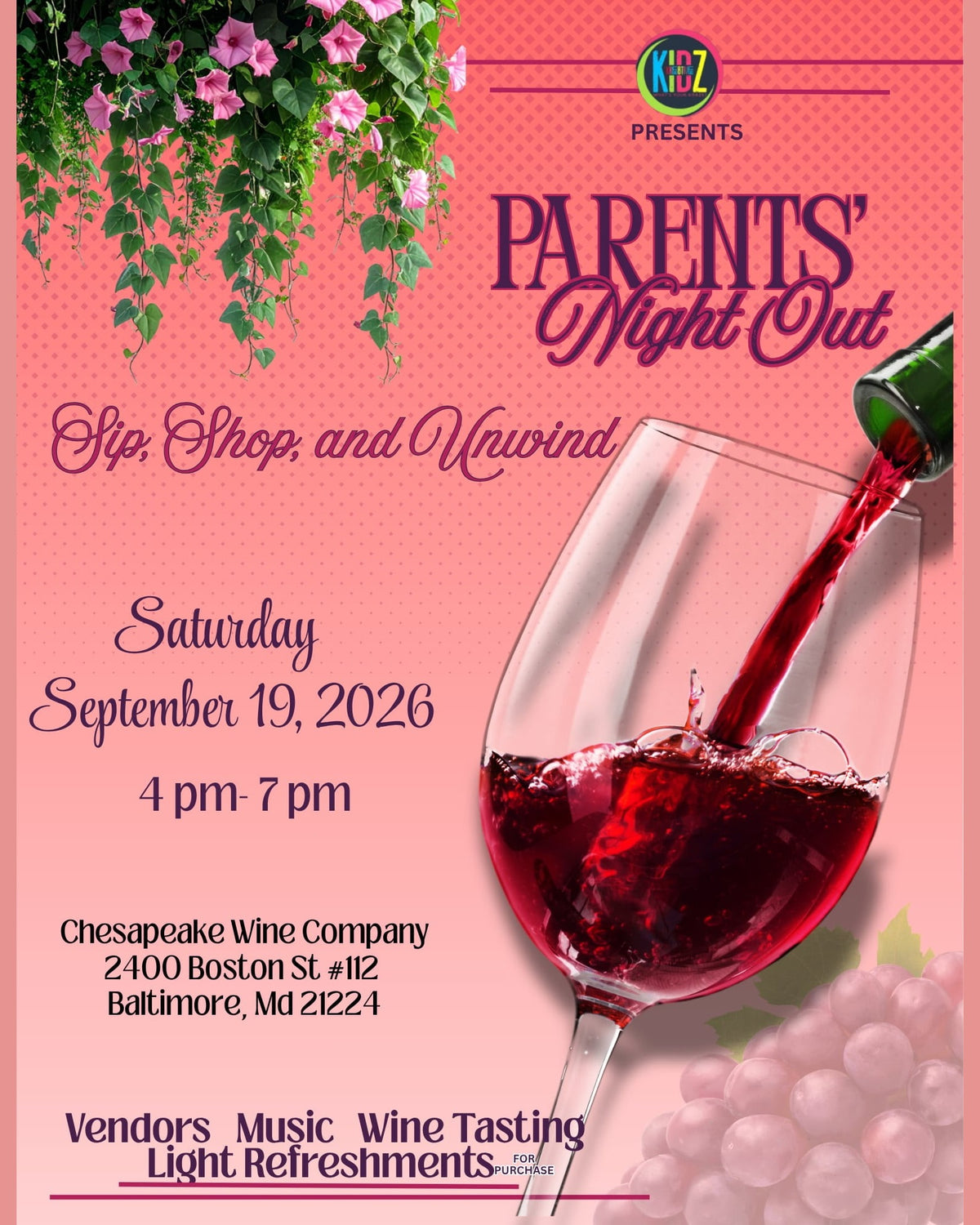 Parents' Night Out: Sip, Shop, and Unwind