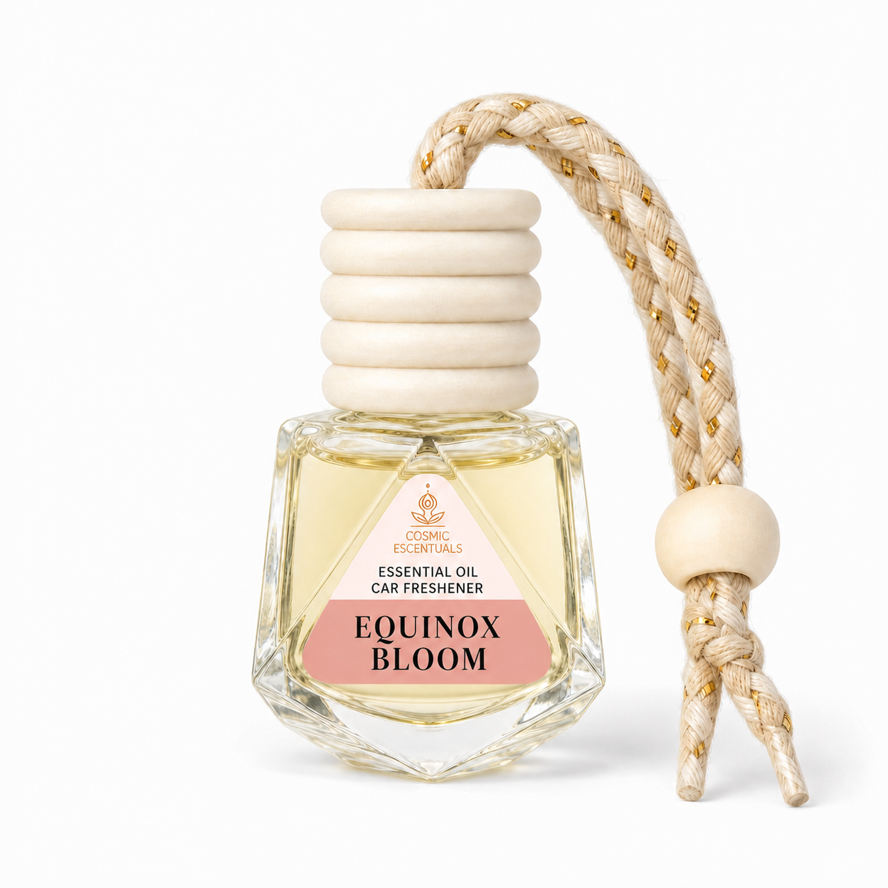 Equinox Bloom Essential Oil Car Freshener — hanging glass diffuser