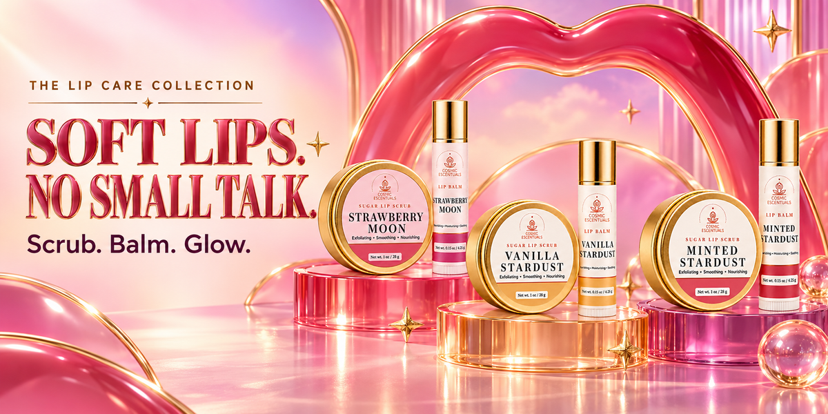 The Lip Care Collection. Soft Lips. No Small Talk. Scrub. Balm. Glow.