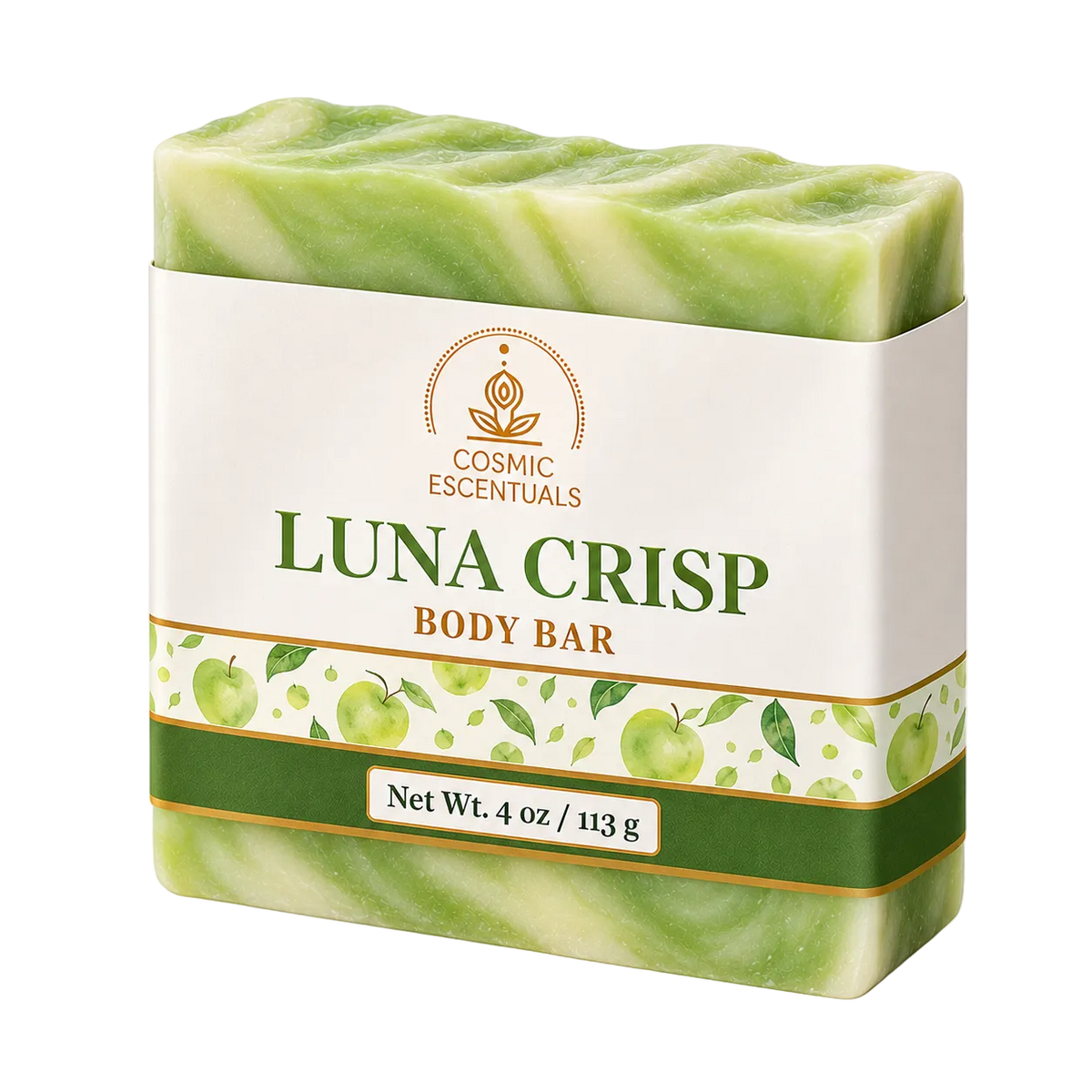 Luna Crisp Body Bar by Cosmic Escentuals on a warm white background