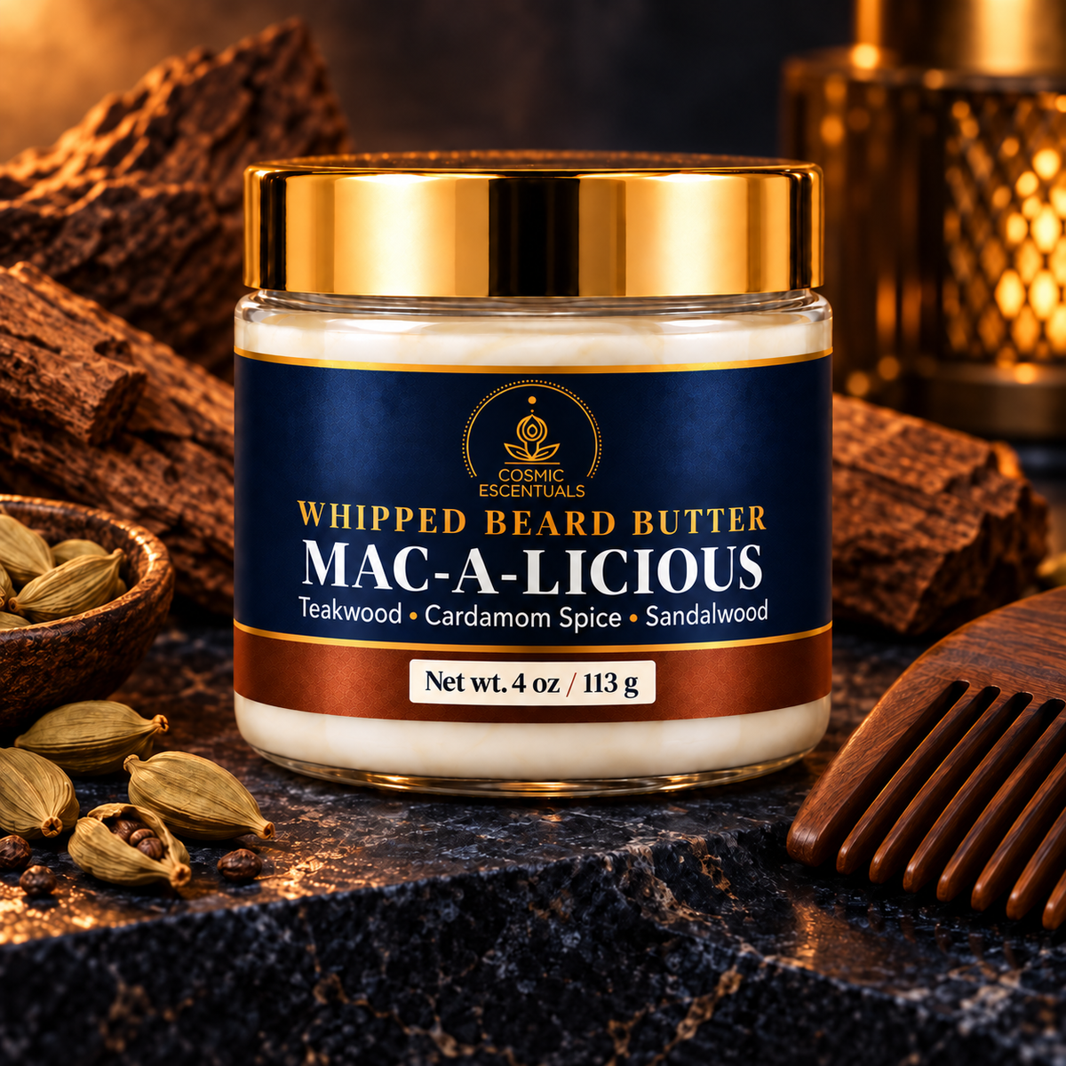 Mac-a-licious Whipped Beard Butter with teakwood and cardamom