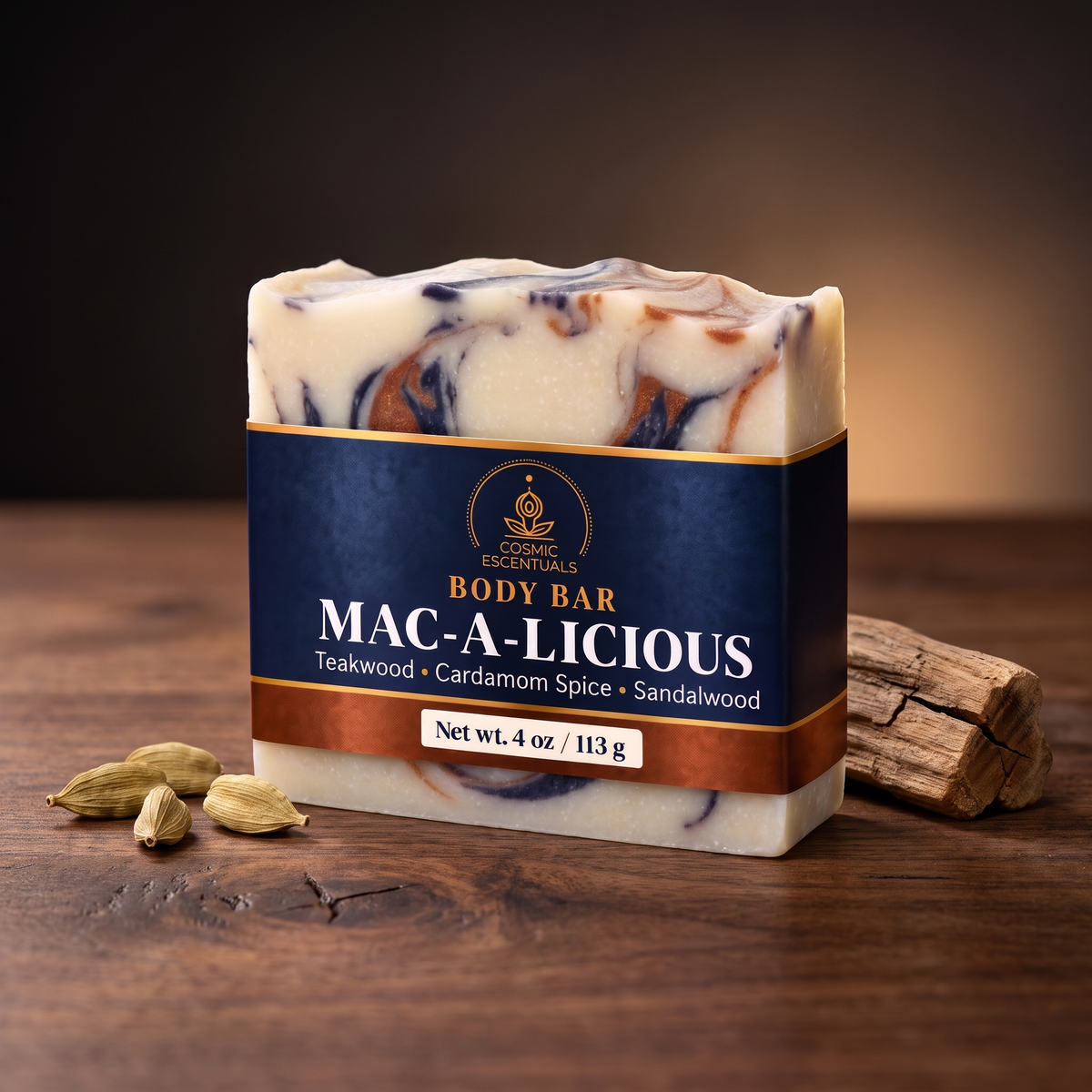 Mac-a-licious Body Bar with cardamom and teakwood