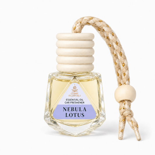 Nebula Lotus Essential Oil Car Freshener — hanging glass diffuser