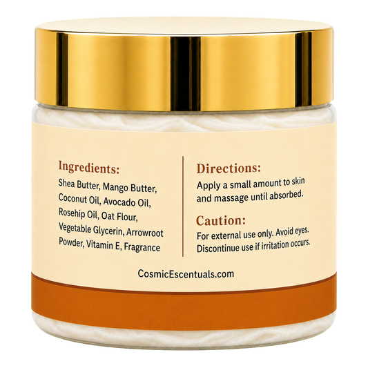 Solar Amber Whipped Body Butter back label